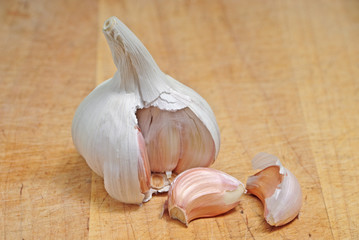 Garlic on Cutting Board