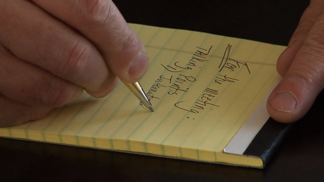 Businessman taking notes