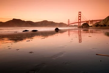 Papier Peint photo Plage de Baker, San Francisco Pont du Golden Gate, San Francisco