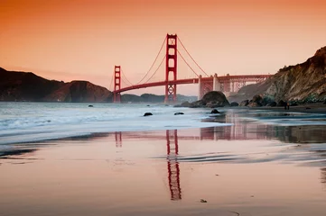 Crédence de cuisine en verre imprimé Plage de Baker, San Francisco Pont du Golden Gate, San Francisco