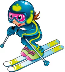 Fotobehang Baby Skier © ddraw