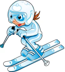 Deurstickers Baby Skier © ddraw