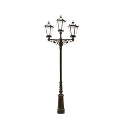 Floral decorative street lamp, clipping path