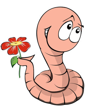 Worm with flower