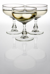 Champagne glasses. Clipping path incl.