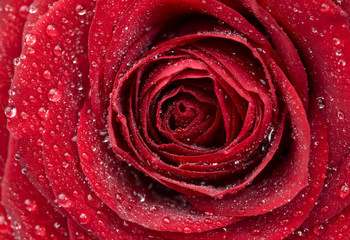 Rote Rose mit Wassertropfen, close-up
