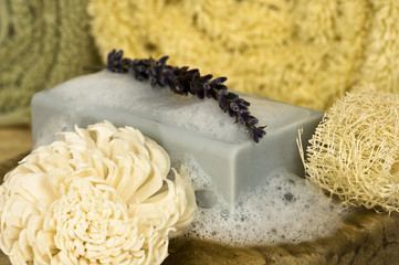 Lavenderseife mit Dekoration