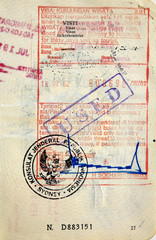 Italian passport. Indonesia entry visa