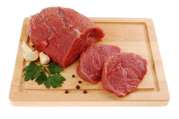 Fresh beef isolated on white background
