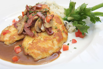 veal piccata with risotto rice