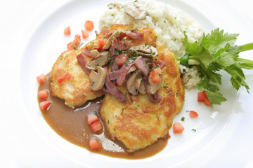 veal piccata with risotto rice