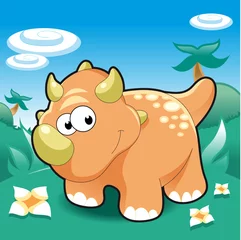 Foto op Canvas Baby Triceratops © ddraw