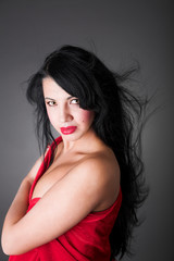 Naklejka premium girl in red