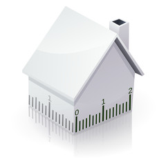 Maison blanche et mesure (reflet) © Onidji