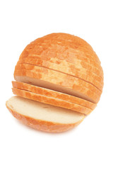 Sliced bread isolated on white.