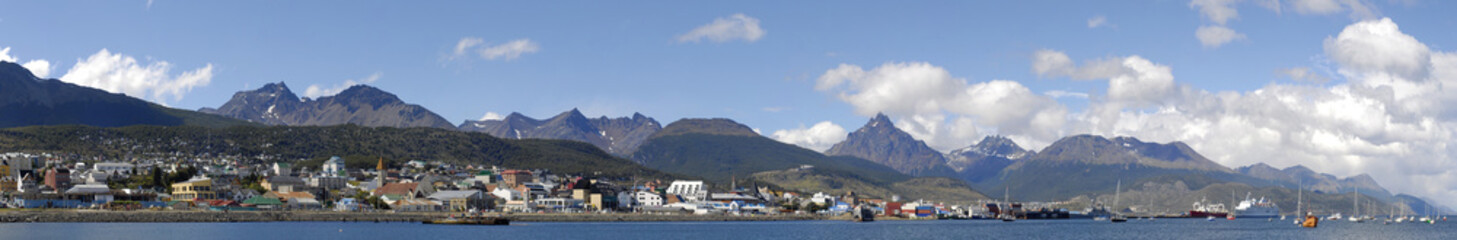 Panoramic View of Ushuaia, The Southermost City in the World © buteo