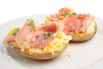 Jacket Potato with Ham and Cheese