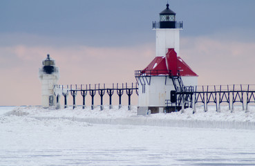 St., Joseph North Pier Lighthouse in Winter