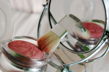 Blush in mirror