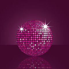 Reflected purple disco ball