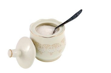 sugar to kitchen utensils isolated on a white background