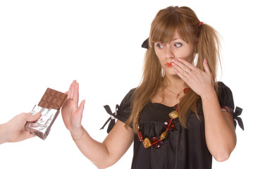 Naklejka premium The girl with chocolate