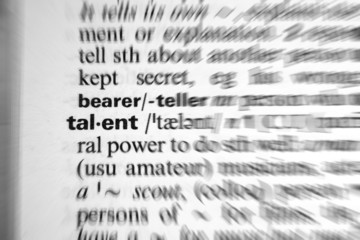 dictionary word talent - zoom effect