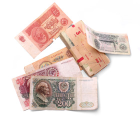 Old soviet banknotes