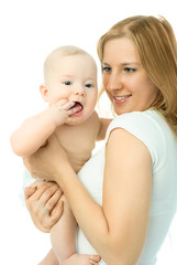 happy mother with her baby