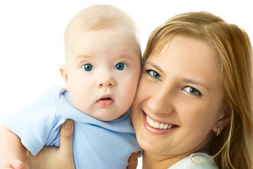 happy mother and her baby