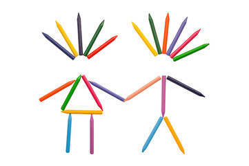 Crayons in Love on White