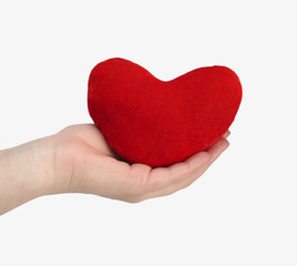 Obraz premium woman's hands with heart on white background