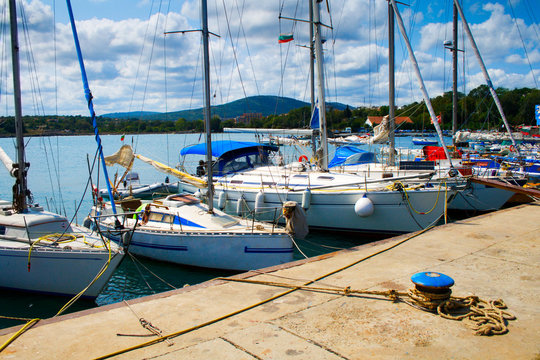 Yachts in Tsarevo port, Bulgaria