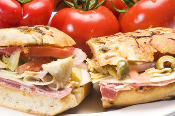 gourmet ham italian sandwich