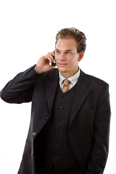 Businessman calling on phone
