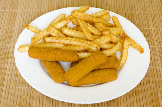 French fries and fish sticks