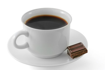coffee cup and chocolate bars