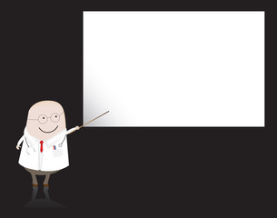 Doctor pointing at blank board