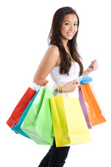 Shopping asian girl