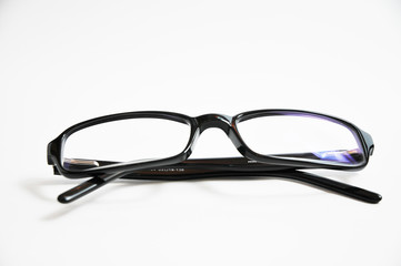 Glasses on white background