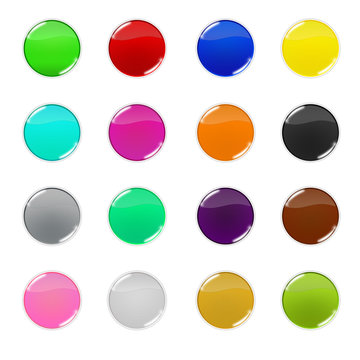 icônes bulles multicolores et reflets