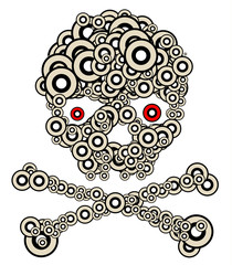 Skull made from circles
