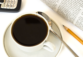 Coffee and newspaper