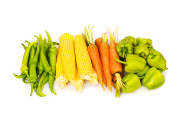 Various vegetables isolated on the white background