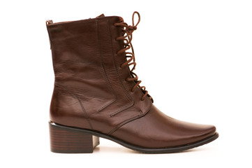 Brown boots isolated on the white background