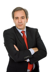 mature business man portrait in white background