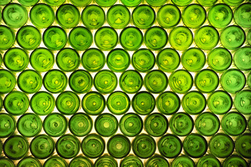 Green bottles background
