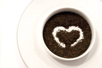 Heart in a cup of tea