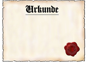 urkunde mit waxsiegel