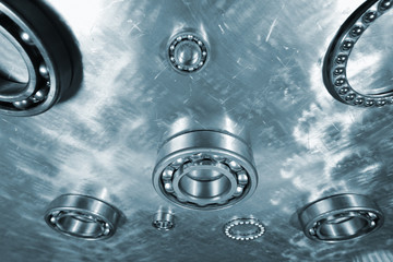 wide view of ball-bearings